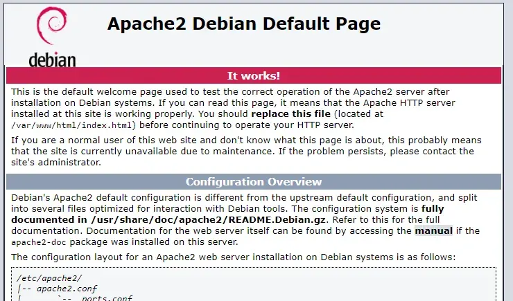 Apache 2 landing page